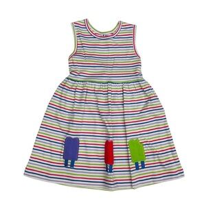 Florence Eiseman Striped Knit Dress With Popsicle Appliqués NWT 6X